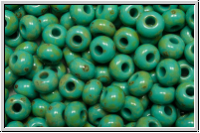 b�hm. Rocailles, 01/0, blue turquoise, op., dk. picasso, 40 Stk.