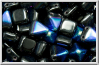 2-Loch-Pyramide, 6x6x7mm, black, op., AB, 12 Stk.