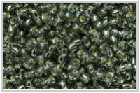 RR-11-0021l, MIYUKI Rocailles, 11/0, grey, lt., trans., silver-ld., 10g