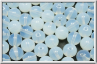 b�hm. Glasperle, rund, 8mm, white, opal, 10 Stk.