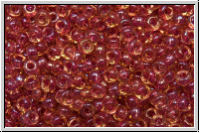 RR-11-0363, MIYUKI Rocailles, 11/0, topaz, lt., trans., light cranberry-ld., 10g