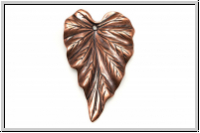Anh�nger "Detailed Leaf" TRINITY BRASS, 23x37mm, anitkkupferfb., Messing, 1 Stk.