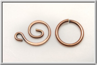 Verschluss "Swirl" TRINITY BRASS, 15x11 u. 12mm, anitkkupferfb., Messing, 1 Set