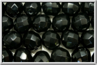 B�hm. Glasschliffperle, feuerpol., 8mm, black, opaque, 10 Stk.