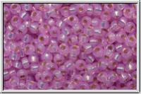 RR-11-0644, MIYUKI Rocailles, 11/0, pink, hot (dyed), opal, silver-ld., 10g