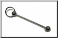 Wechselstab mit Kugeln und Anh�ngerschlaufe, 59mm, antiksilberf., Edelstahl, 1 Stk.