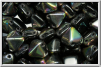 2-Loch-Pyramide, 6x6x7mm, black, op., AB, 12 Stk.
