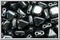 2-Loch-Pyramide, 6x6x7mm, hematite, met., 12 Stk.