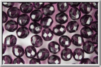 B�hm. Glasschliffperle, feuerpol., 8mm, amethyst, trans., 10 Stk.