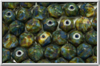B�hm. Glasperle, free form, 6,5mm, blue, op., picasso, 10 Stk.