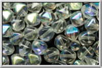 b�hm. Glasperle, Bicone, 6mm, crystal, trans., rainbow, 30 Stk.