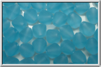 b�hm. Glasperle, Bicone, 6mm, aqua, trans., matte, 30 Stk.
