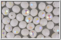 B�hm. Glasschliffperle, feuerpol., 8mm, white, op., AB, 10 Stk.