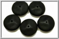 b�hm. Glasperle, Disc, 12mm, black, op., matte, 5 Stk.