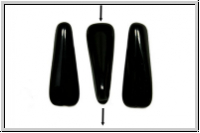 B�hm. Glasperle, free form, 17x6mm, black, op., 10 Stk.