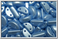 Half Moon Beads, 8x4mm, white, alabaster, lt. sapphire pastel, 25 Stk.