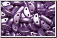 Half Moon Beads, 8x4mm, white, alabaster, lila pastel, 25 Stk.