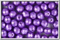 B�hm. Glasschliffperle, feuerpol., 8mm, amethyst, metallic, satin, 10 Stk.
