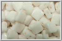 TILE-Beads, diagonal, 6x6mm, white, op., 25 Stk.