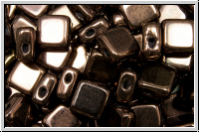 TILE-Beads, diagonal, 6x6mm, black, op., vega luster, 25 Stk.