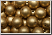 b�hm. Glasperle, rund, 8mm, gold, met., satin, 10 Stk.