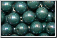 b�hm. Glasperle, rund, 8mm, turquoise, op., nebula, 10 Stk.