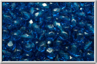 B�hm. Glasschliffperle, feuerpol., 4mm, capri blue, trans., 50 Stk.