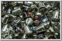 B�hm. Gumdrop-Beads, 7x10mm, crystal, trans., bermuda blue, 12 Stk.