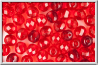 B�hm. Glasschliffperle, feuerpol., 8mm, siam, lt., trans., 10 Stk.