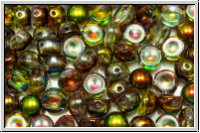 2-Loch-Cabochon, 6mm, crystal, trans., magic olivine, 20 Stk.