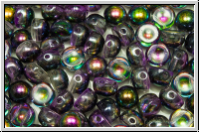 2-Loch-Cabochon, 6mm, crystal, trans., magic lilac, 20 Stk.