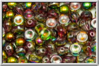 2-Loch-Cabochon, 6mm, crystal, trans., magic autumn, 20 Stk.