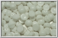 2-Loch-Cabochon, 6mm, white, op., 20 Stk.