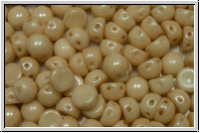2-Loch-Cabochon, 6mm, white, op., champagne luster, 20 Stk.