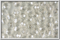 B�hm. Glasschliffperle, feuerpol., 8mm, crystal, trans., luster, 10 Stk.
