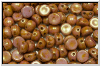 2-Loch-Cabochon, 6mm, white, op., rose gold marbled, 20 Stk.