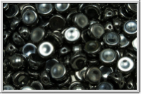 2-Loch-Cabochon, 6mm, hematite, met., 20 Stk.