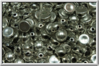 2-Loch-Cabochon, 6mm, black, op., full silver, 20 Stk.