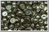 2-Loch-Cabochon, 6mm, black, op., full chrome, 20 Stk.