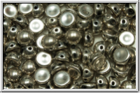2-Loch-Cabochon, 6mm, black, op., full argentic, 20 Stk.