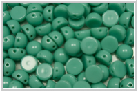 2-Loch-Cabochon, 6mm, green turquoise, op., 20 Stk.
