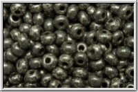 b�hm. Rocailles, 08/0, white, op., antique chrome, 10g