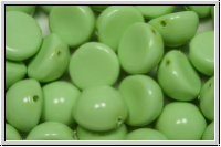 Dome Bead, 10x6mm, lt. spring green, op., 5 Stk.