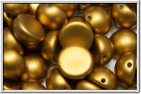 Dome Bead, 10x6mm, brass gold, met., satin, 5 Stk.