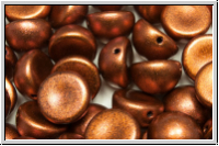 Dome Bead, 10x6mm, copper, dk., met., satin, 5 Stk.