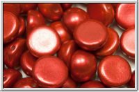 Dome Bead, 10x6mm, lava red, met., satin, 5 Stk.