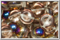 Dome Bead, 10x6mm, crystal, trans., half sliperit, 5 Stk.