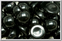 Dome Bead, 10x6mm, black, op., 5 Stk.