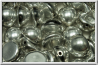 Dome Bead, 10x6mm, black, op., full silver, 5 Stk.