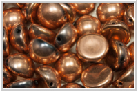 Dome Bead, 10x6mm, black, op., full capri gold, 5 Stk.